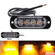 NE 12V- 24V Warning Light 4 LED Bar Car Truck Strobe Flash Emergency Light Lamp