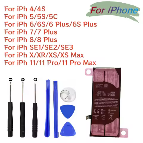 High Capacity Battery For iPhone 6S 6 7 8 Plus 6Plus For iPhone X SE 5S 5C 5 XR XS Max Bateria For i