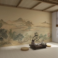 [in stock] Wall cloth8d 3D Song Dynasty aesthetic landscape TV background wall fabric, living room d