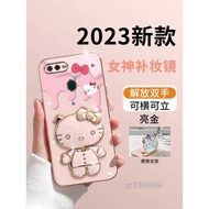 Hello Kitty Casing OPPO A3S OPPO A5 OPPO A12E OPPO A5S OPPO A7 OPPO A12 Phone case cartoon TPU 3D Bracket Electroplating Soft Case Shock proof cover Bumper Silicone Phone Case