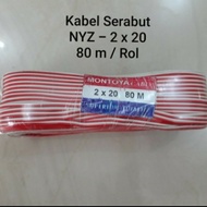 Kabel Listrik IP CCTV NYZ 2x20 Montoya Serabut Tembaga Tebal 1 Roll