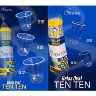 OVAL PLASTIC CUPTenten 12oz/ 14oz/16oz/18oz/22oz [50pcs] Plastic Cup Disposable Cup