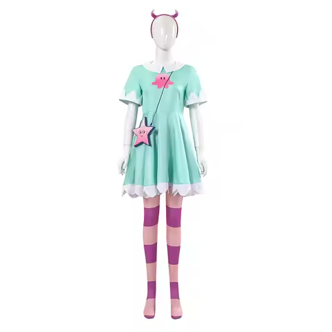 Anime Star Butterfly Cosplay Star Butterfly Star Vs. The Forces of Evil Green Dress with Headwear So