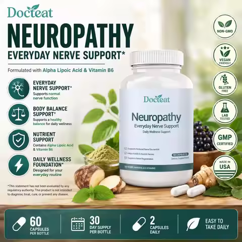 Docteat Alpha Lipoic Acid and Vitamin B6 Capsules for Everyday Nerve Support and Body Balance Suppor