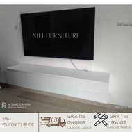 Meja tv gantung minimalis - Bufet tv gantung - Lemari tv laci murah