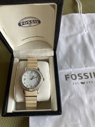 #23春天色系～ Fossil 全新陶瓷錶盤施華洛世奇水晶中性手錶