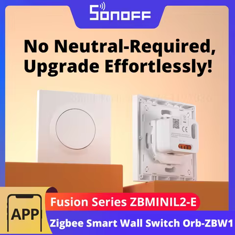 SONOFF Orb-ZBW1L Zigbee Smart Wall Switch Fusion Series ZBMINIL2-E No Neutral Required Seamless Inte