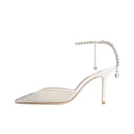 Jimmy Choo Saeda Slim Heel High Heels 8.5cm Womens White