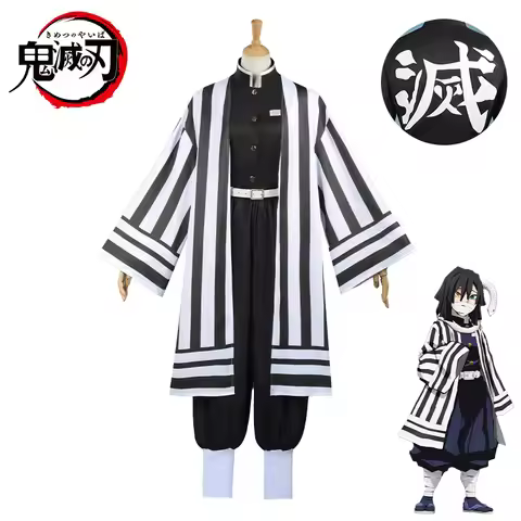Anime Iguro Obanai Cosplay Costume Wig Iguro Obanai Embroidery Kimono Uniform Christmas Halloween Pa