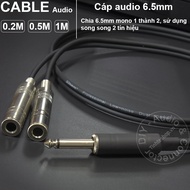 6mm 1 to 2 plug 2 microphone splitter cable DIY 0.2M to 1M - 6.5mm mono male to 2 female wire