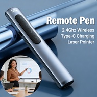 Laser Wireless 2.4GHz Charging Remote Flip Pen Pointer Type-C PPT Slide for Presentation