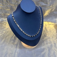 [Same Style as Yang Zi] APM Monaco Silver White Up and Down Collar All-Match Necklace Valentine's Da