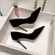 Plus Size 34-43 High Heels Women French Black Professional Pointed Toe Stiletto High Heels