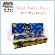 READY STOCK[100% Pure Pulp] KCA Bathroom Tissue Toilet Roll 8000 Ply x 3Ply x 10 Rolls