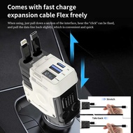 Mecha Car Car Charger Super Fast Charge Flash Charge Four-in-One Retractable Cable Stretchable Super
