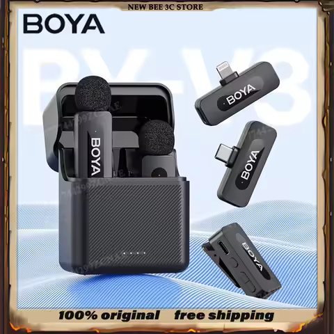 BOYA BY-V3 BY-V10 BY-V35 Wireless Lavalier Mirophone Noise-cancelling Mic for iPhone Android Camera 
