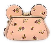 Coach x DISNEY MINNIE MOUSE KISSLOCK Floral Printed WRISTLET Handbag
