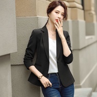 Kanavi High Quality Blazer Women's Long Sleeve Jacket Solid Short Suit Female Outerwear Casual Coat Single Button Tops