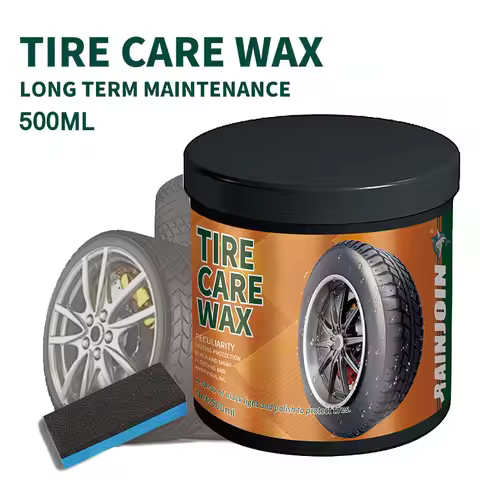 500g Tire Care Wax with Tire Wax Special Sponge Car Tyre Shine Brightener Long Lasting Protection Au