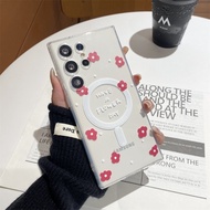 For Samsung S25 Ultra S24 S23 FE S22 S21 little red flower Phone Case For Samsung A55 A56 A16 A17 A1