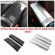 Carbon Fiber Central Armrest Storage Box Cover Trim Accessories For Mercedes Benz A Class W177 V177 