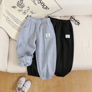 2pcs Young Boy Casual Patch Decor Loose Fit Pants, With Special English Meaning Patches As Decoratio