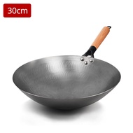 Konco Handmade iron Wok Cookware  Iron Pot Frying Pan Non-Stick Chinese Cast Iron Wok  for gas cooker kitchen Pot skillet