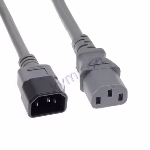 IEC320 C14 To C13 PDU UPS Extension Cable 15A 250V Male To Female 14AWG 3G2.08mm Grey 1.8m