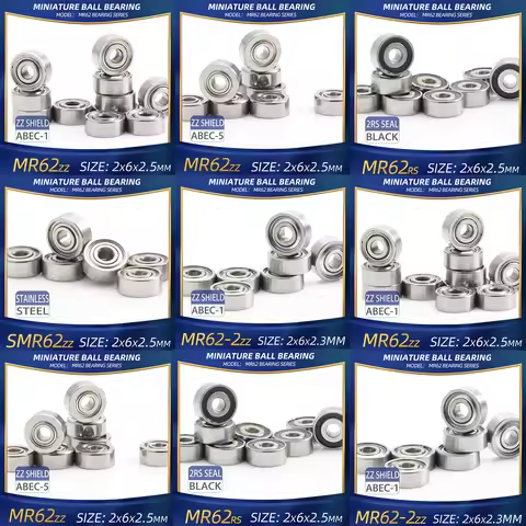 MR62 ZZ Bearing 2x6x2.5 mm 10Pcs MR62ZZ MR62RS Handpiece Bearings For Video Card High Speed For Moto