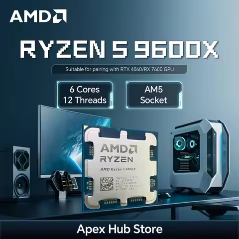 AMD Ryzen 5 9600X Up to 5.7GHz 65W TDP AM5 Socket 6 Cores 12 Threads Support CPU OC 1080P Game High 