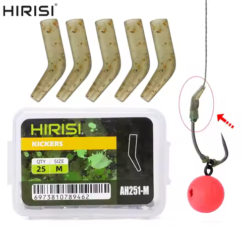 Hirisi 25pcs Carp Fishing Hook Kickers D Rig Kicker Aligners Hooks Sleeves Rigs Anti Tangle Sleeves 