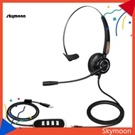 Skym* U900 H510 Telephone Headset High Fidelity Noise Reduction Breathable 35mm RJ9 MIC Long Cable Call Center Headphone for Telemarketing