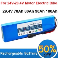 18650 29.4V Rechargeable Lithium Battery Pack Built-in BMS 70Ah-100Ah Large Capacity for 24V-29.4V M