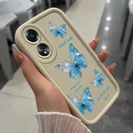Case For OPPO A58 A78 A58 5G A78 5G A58x 5G A1x A2x Blue Butterfly Silicone Shockproof Phone
