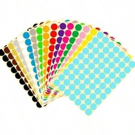 16pcs/1120 Colorful Polka Dot Sticker Labels, Self-Adhesive Round Stickers, 16 Colors (19mm)