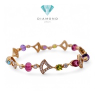 Diva's Dream Bracelet bv18K / gemstone Bracelet diva color sapphire diamond / Diamond Jewelry-379GBD