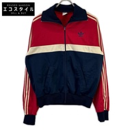 Adidas 80年代波爾多紅 x 海軍藍 x 白色運動外套，尺寸180 [二手]