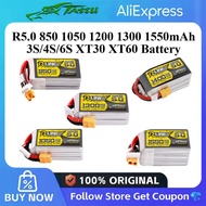 Tattu R-Line 5.0 150C 850 1050 1200 1300 1550mAh Lipo Battery 3S/4S/6S XT30 XT60 Plug FPV Racing Dro