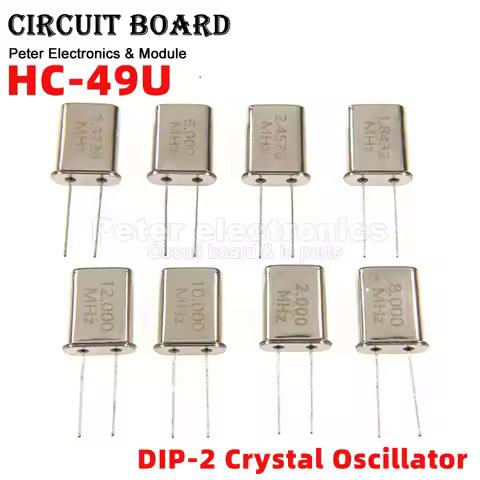 (10pcs)HC-49U 2Pin Passive Crystal Oscillator 2MHz 4MHz 6MHz 8MHz 10MHz 12MHz 1.8432MHz 11.0592MHz18