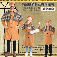 19th Century End British Costume Adult Children Sherlock Holmes Detective Costume Victoria Period Pe