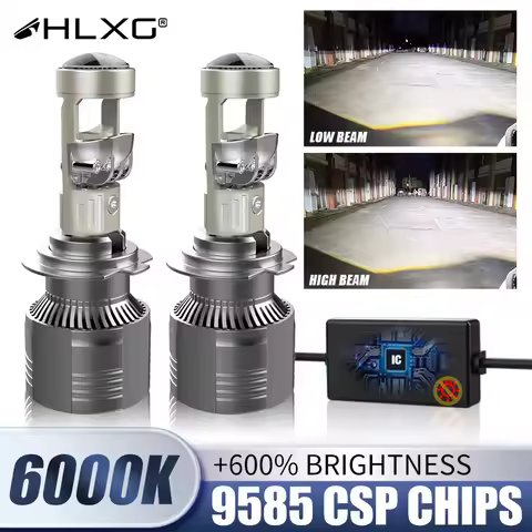 HLXG H7 H4 Mini Projector Lens Bi LED Headlights Canbus H11 H8 H9 9005 HB3 9006 HB4 Turbo 9580 CSP C