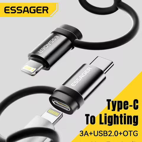 Essager Lighting To USB C Adapter 3A Fast Charging OTG for iPhone 15 xr Pro Type C To Lighting iPhon