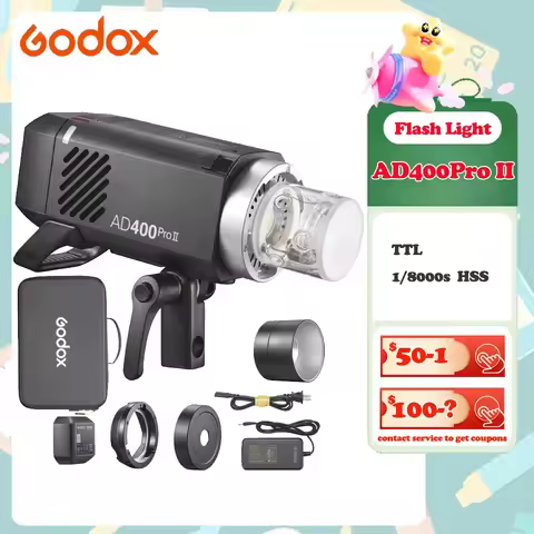 Godox AD400Pro II TTL Built-in Li-on Battery 2.4G Wireless X System Strobe Light 1/8000s HSS Flash L