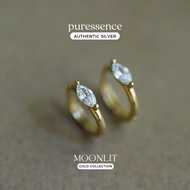S925 Silver Zircon Hoop Studs Earrings * 18K Gold Plated Huggies Loop Earring for Women Jewelry 14kE