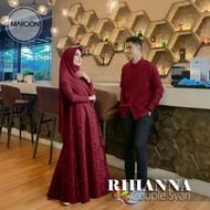MJ Fashion Couple Setelan Syari / Atasan Couple Rihana Brokat Tile Pearl Premium - Moscrepe