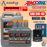 AMSOIL 5W-40 Heavy-Duty Turbo Truck Fully 100% Synthetic Diesel Oil 7 Quarts Innova/Fortuner/Hilux