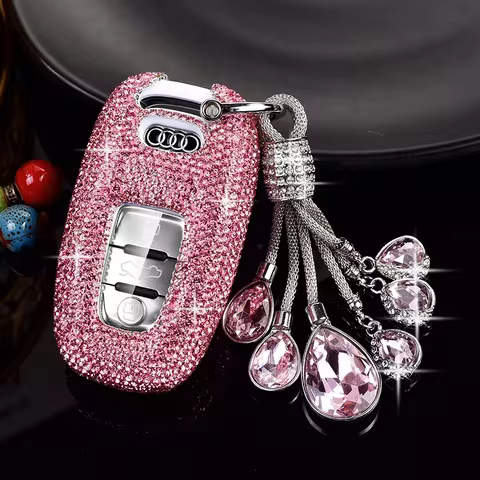 Fashion Sparkling Rhinestones for Audi Car Key fob Cover A1, A3, A4, A4L, A5, A6, A6L, A7, A8, Q3, Q