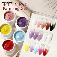 ANGNYA 3D Nail Art Pat Painting Gel No Flowing Full Coverage Creamy Painting Color Pigmented Nails P