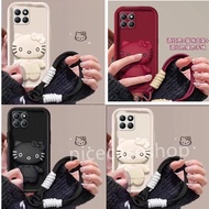 New Soft Casing Honor X9d Honor 400 Smart Honor X7d 5G 4G Cute Cat Stand Phone Case with Lanyard Eas