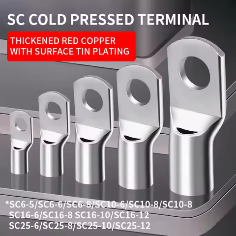 100/500 pcs Copper Wire Lugs Ring Connector Bare Cable SC Crimp Terminal SC6-5 SC6-6 SC6-8 SC10-6 SC